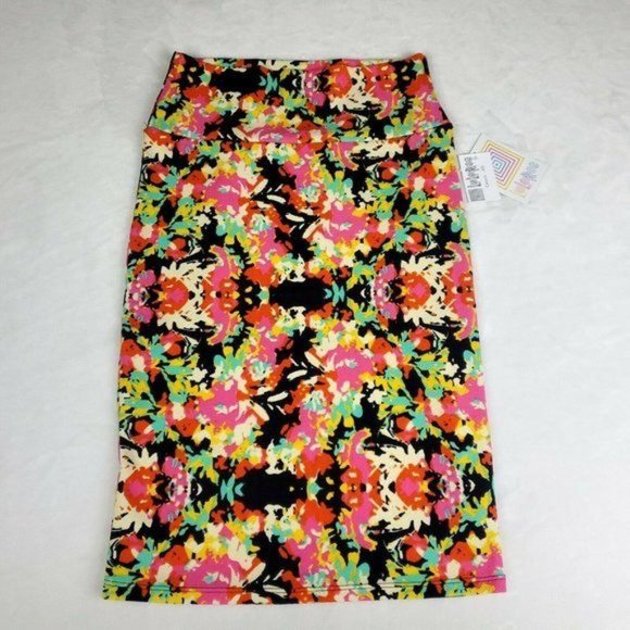 NWT LulaRoe Cassie Skirt Womens Size XS Extra Small ‎ Multicolor Stretch - Picture 1 of 8